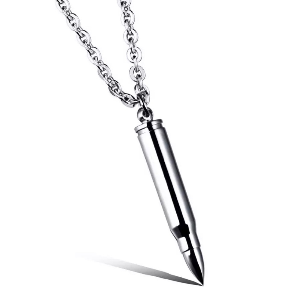 Titanium Steel Men’s Bullet Necklace